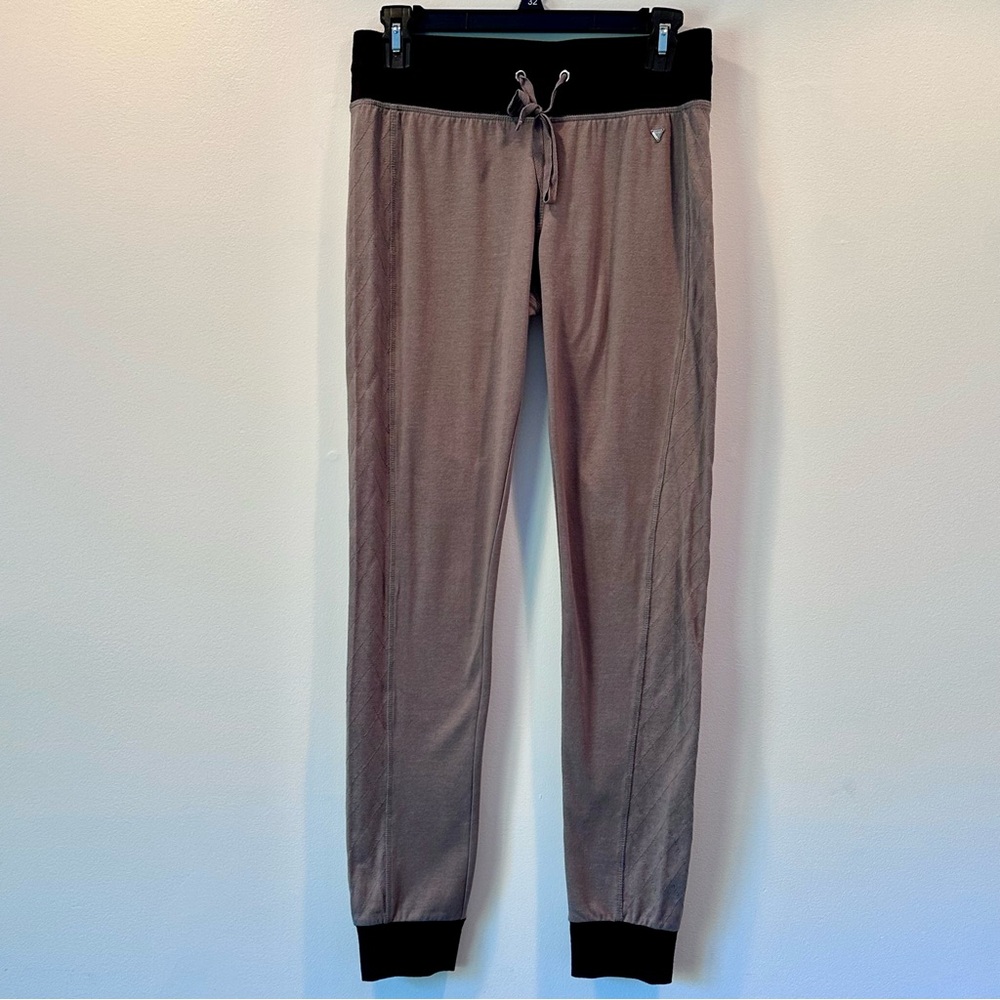 Guess Women's Gray Black Quilted Joggers Sweatpants, Size S